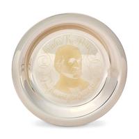 A Group of Twelve Franklin Mint 24K Gold Inlaid Sterling Presidential Plates, Circa 1976
