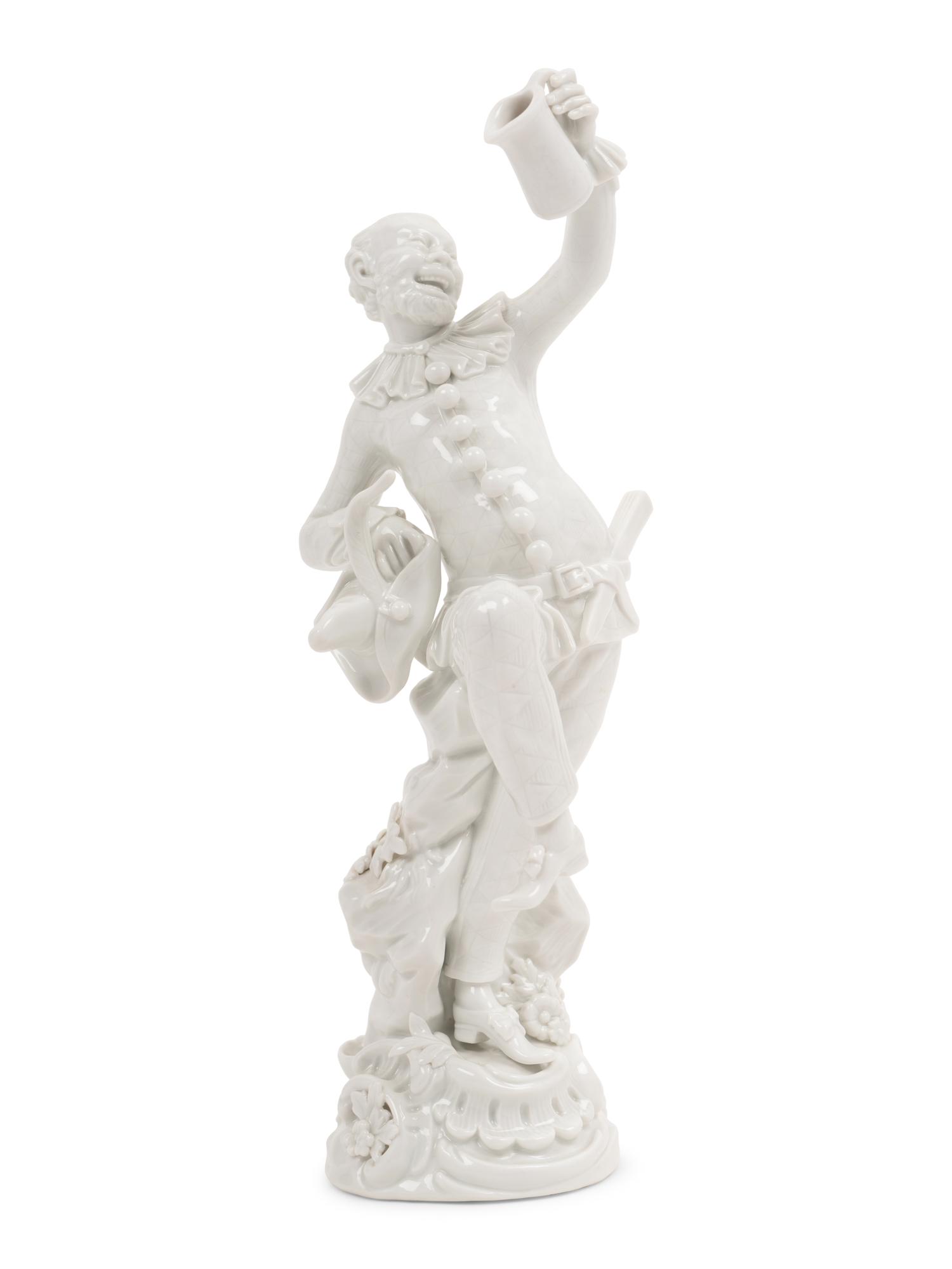A Meissen Blanc-de-Chine Figure of a Dancing Man with a Tankard