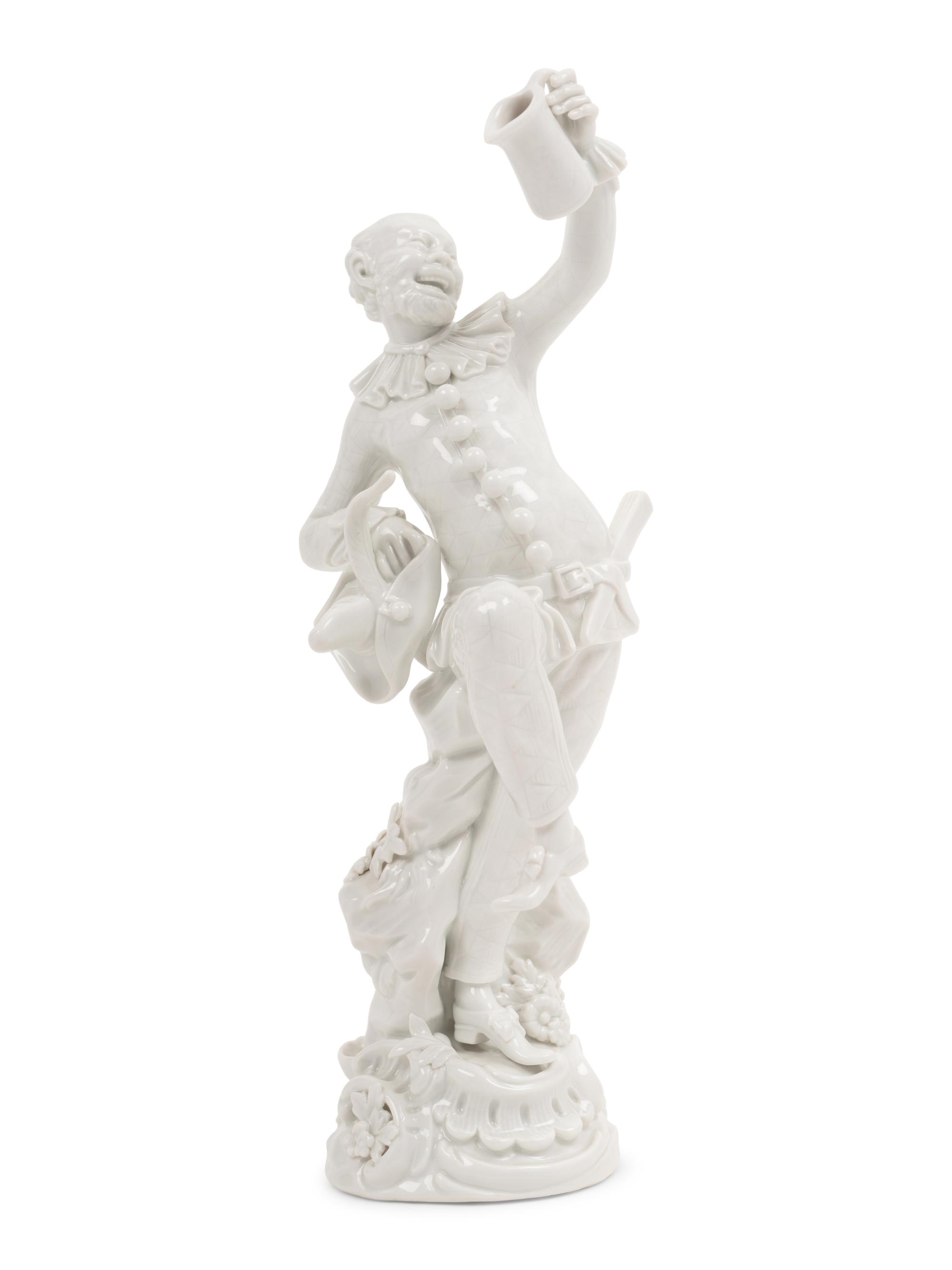 A Meissen Blanc-de-Chine Figure of a Dancing Man with a Tankard