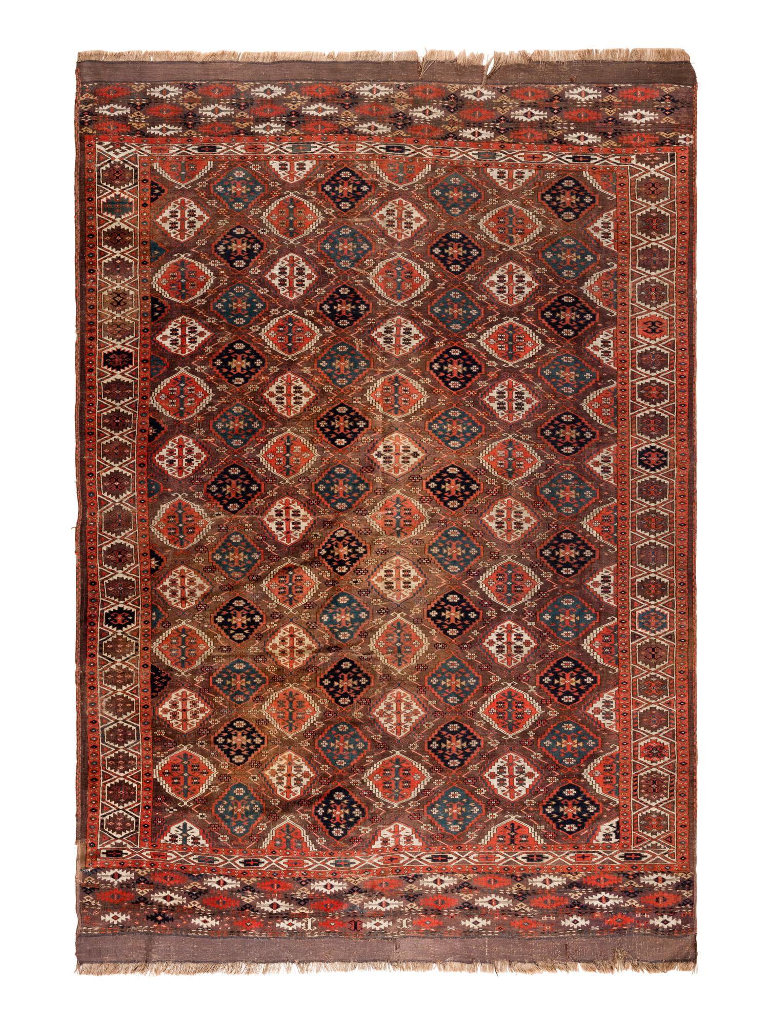 A Yomut Turkmen Wool Rug