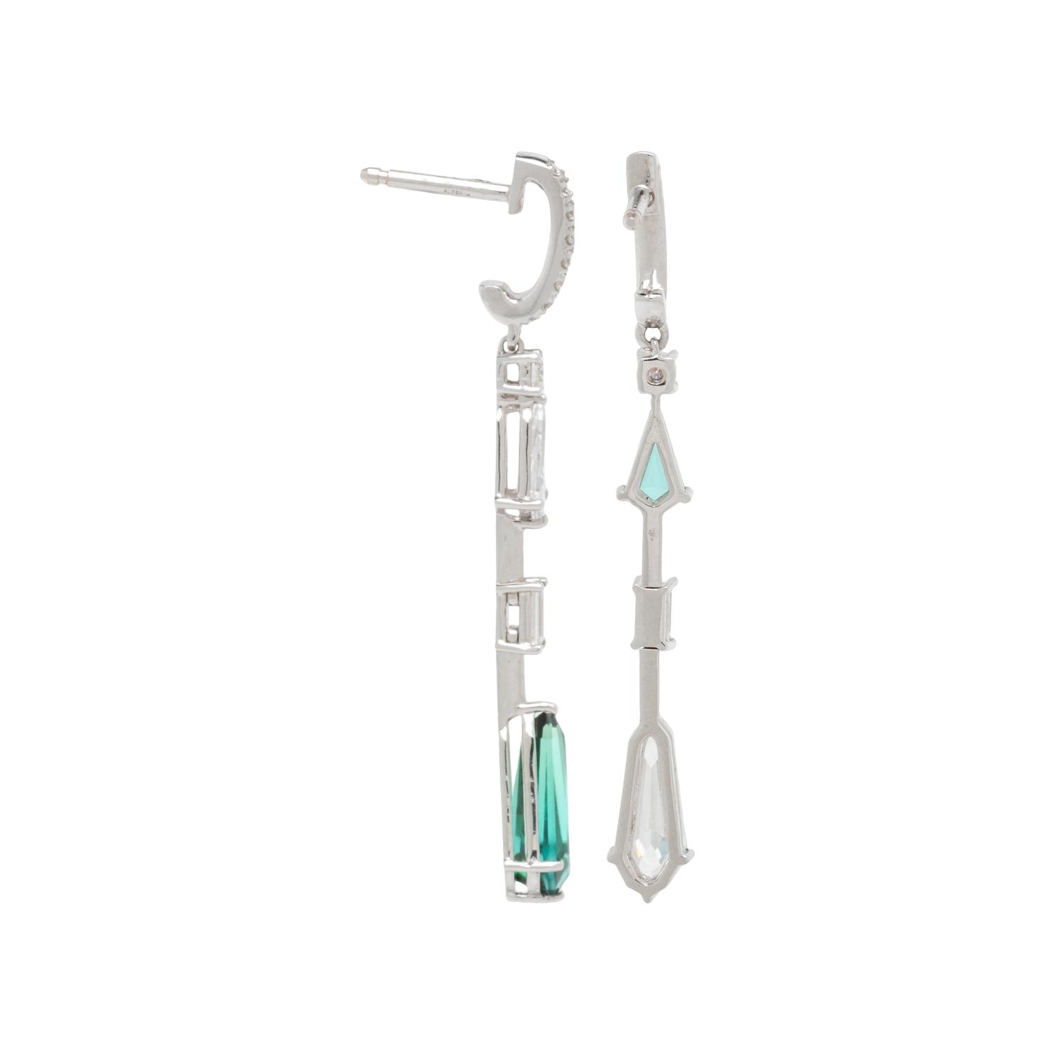 DIAMOND AND GREEN TOURMALINE EARRINGS