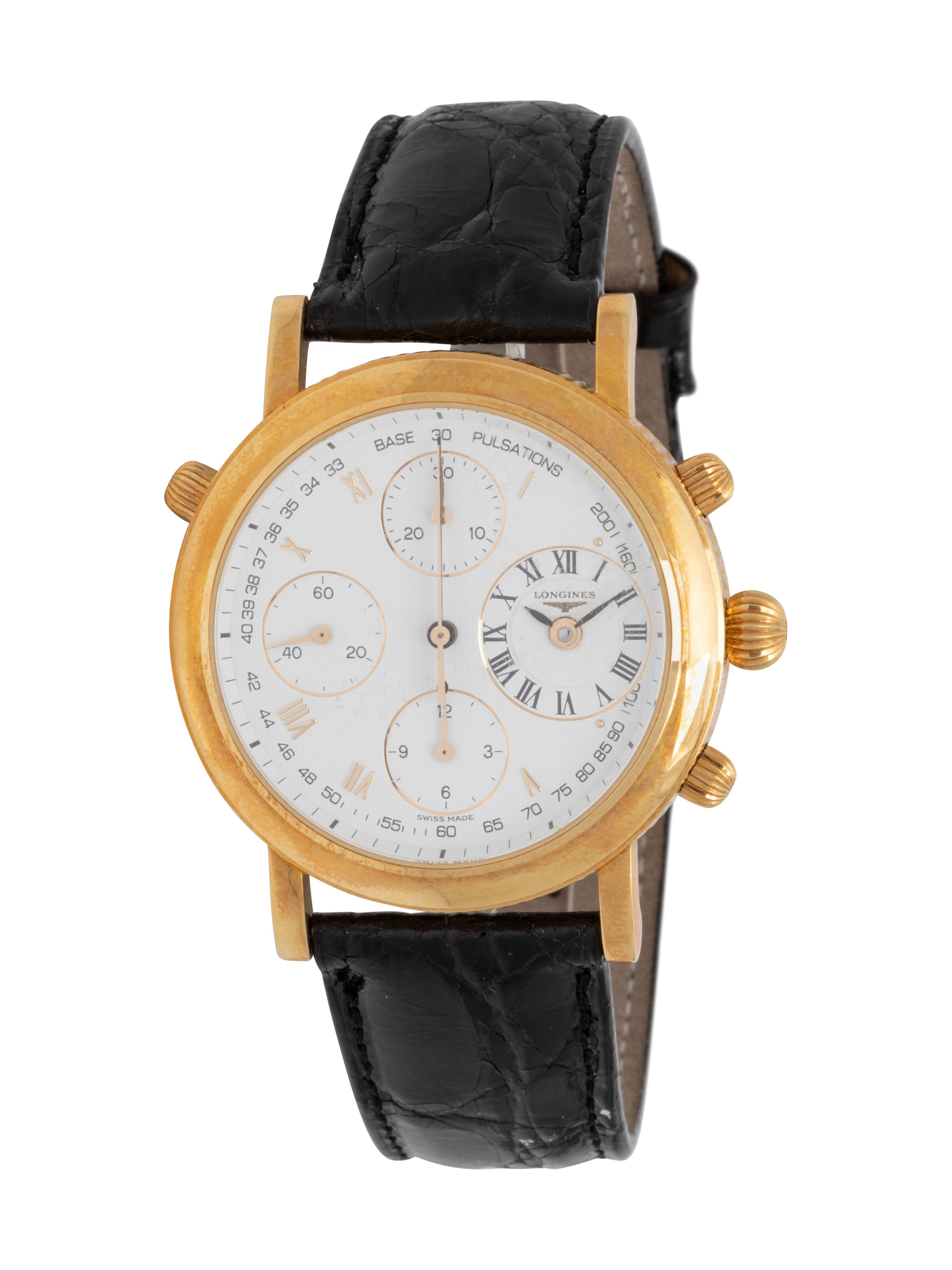 LONGINES, ERNEST FRANCILLON, REF. L4 654 6 NO. 0181 18K YELLOW GOLD SPLIT-SECOND CHRONOGRAPH WATCH