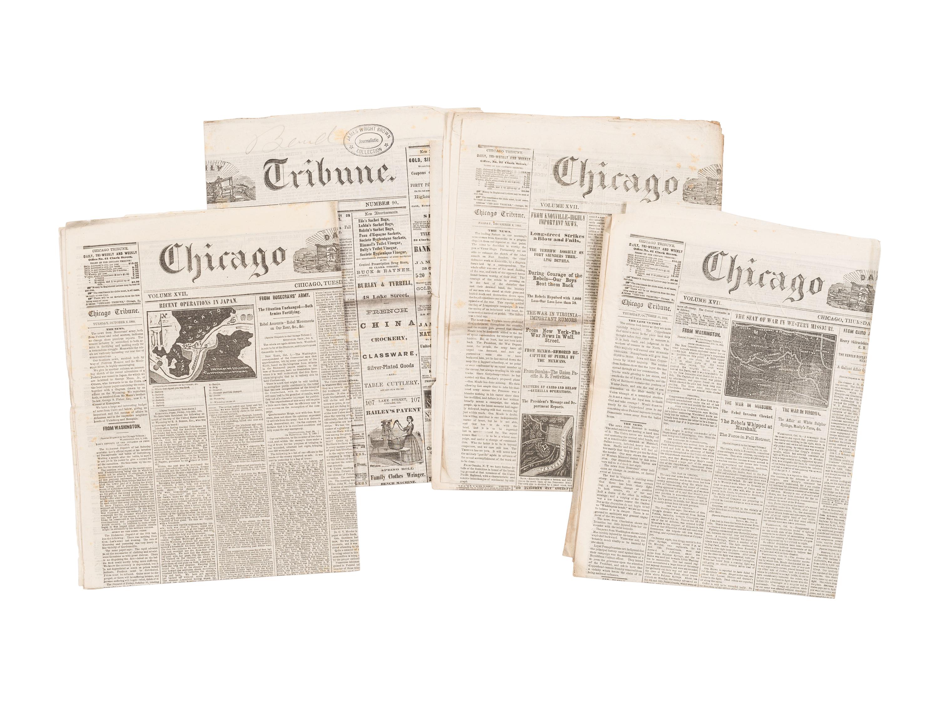 [CIVIL WAR]. 190+ newspapers published in both the north and south.