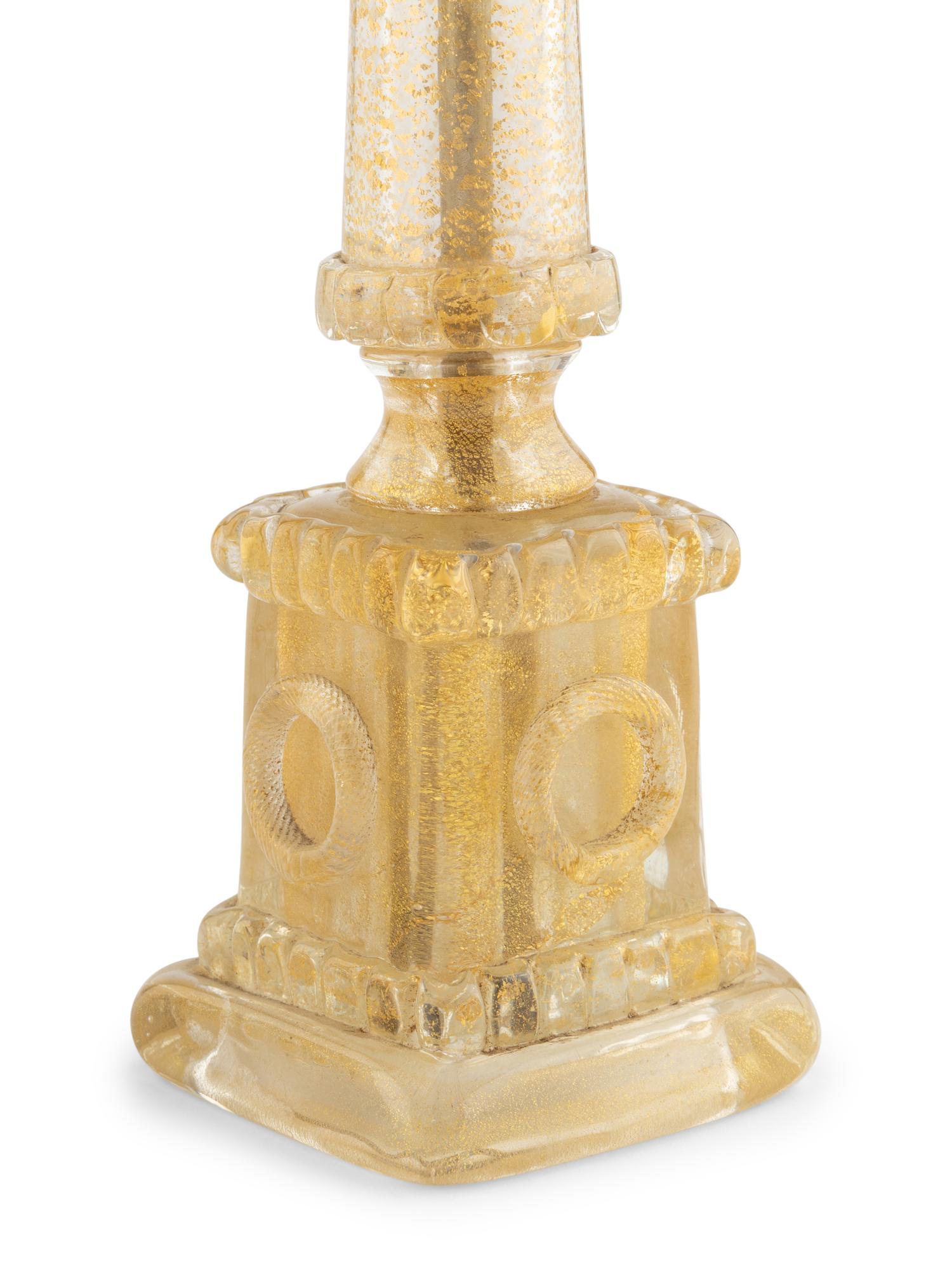 A Pair of Venetian Glass Table Lamps