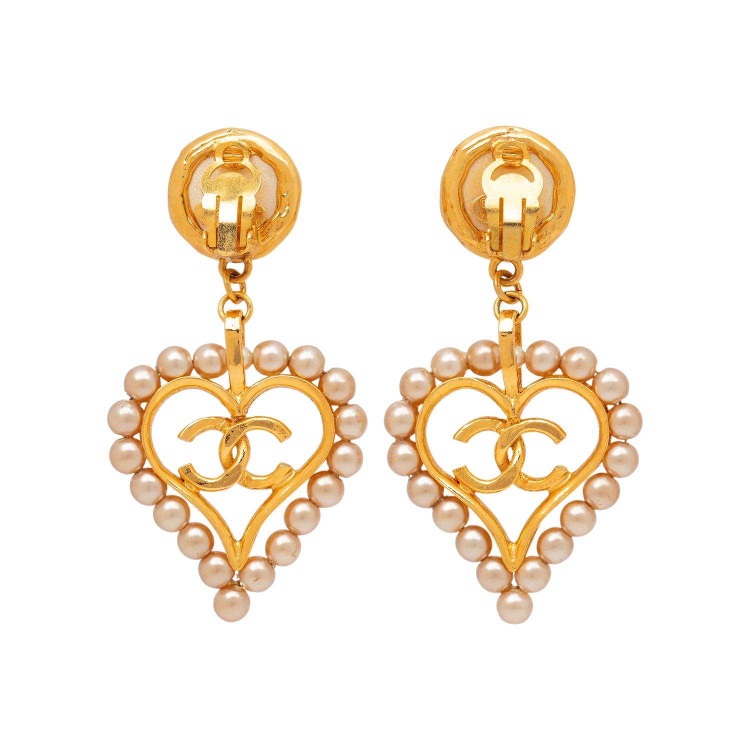 Chanel, Heart-Shaped CC Ear Clips