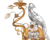 A Pair of Gilt Metal and Glass Two-Light Sconces in the Style of Maison Baguès