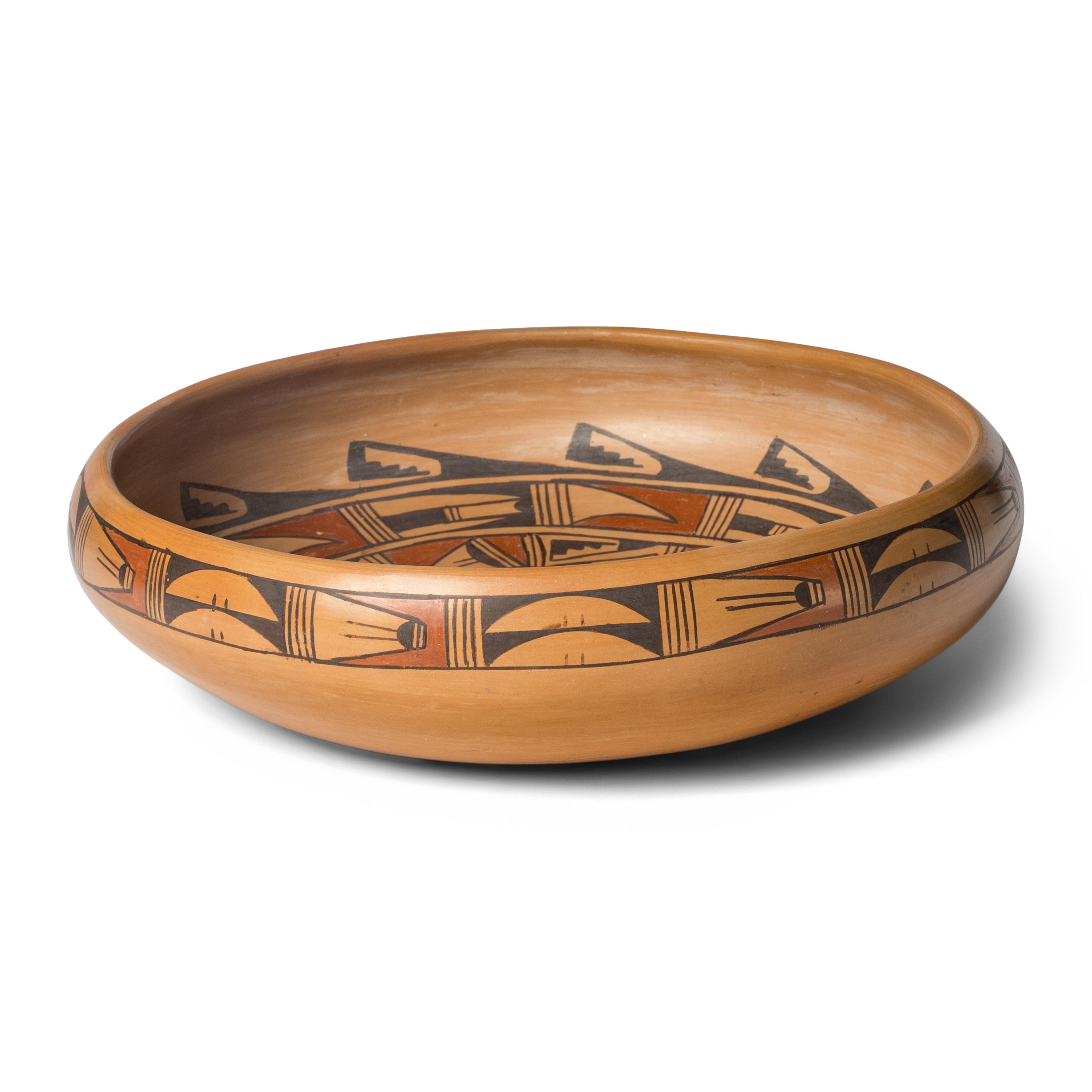 Marcella Kahe (Hopi-Tewa, 1916-2008) — Pottery Bowl, with Crow Mother