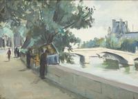 Eighteen Parisian Street Scene Paintings