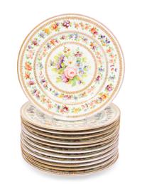 A Set of Twelve French Porcelain Cabinet Plates