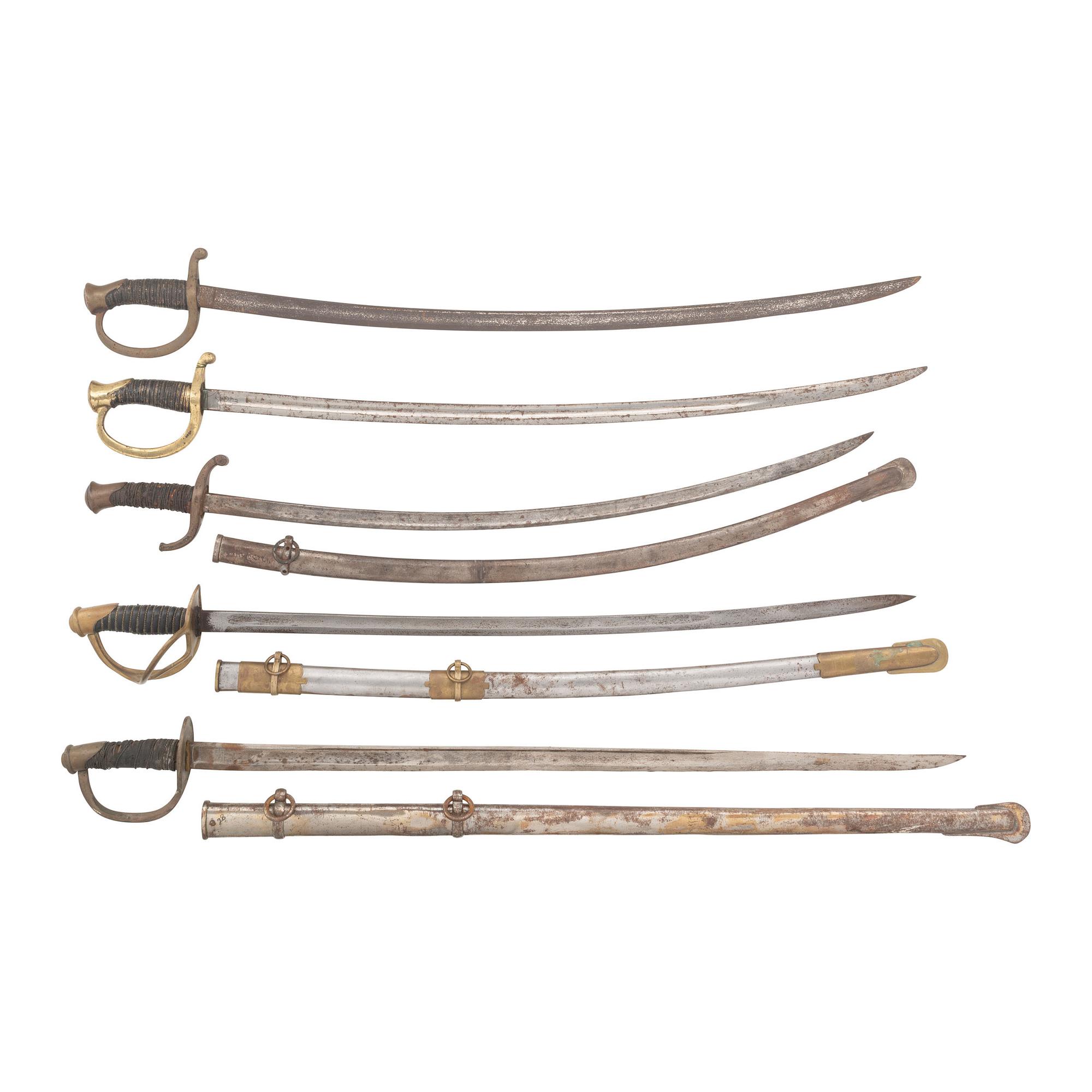 Five Decorative, Reproduction & Modified Swords