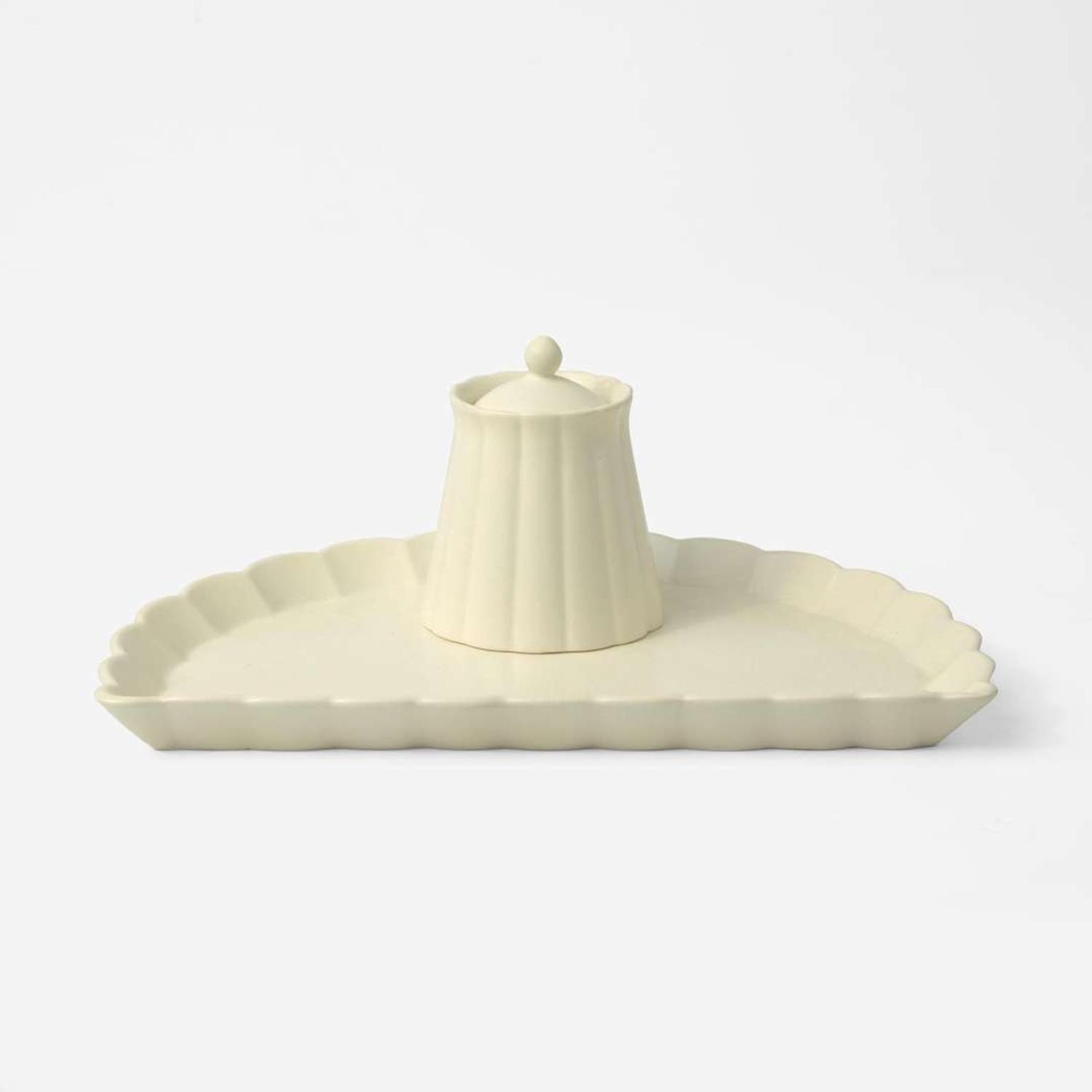 A Wedgwood Keith Murray (1892-1981) Designed Moonstone Inkstand UK, 1930s