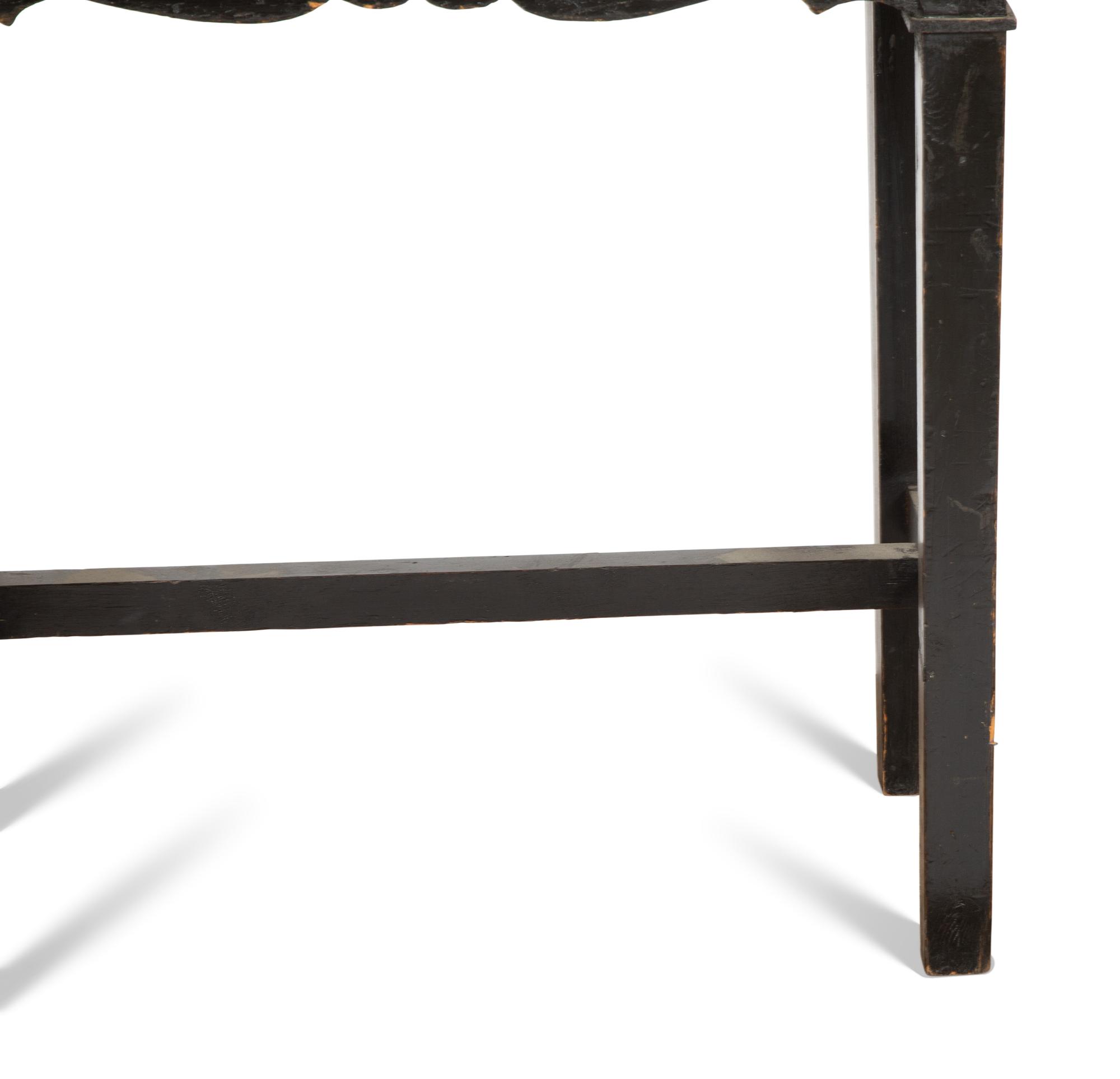 A Chinese Black and Gilt Lacquered Cabinet on Stand