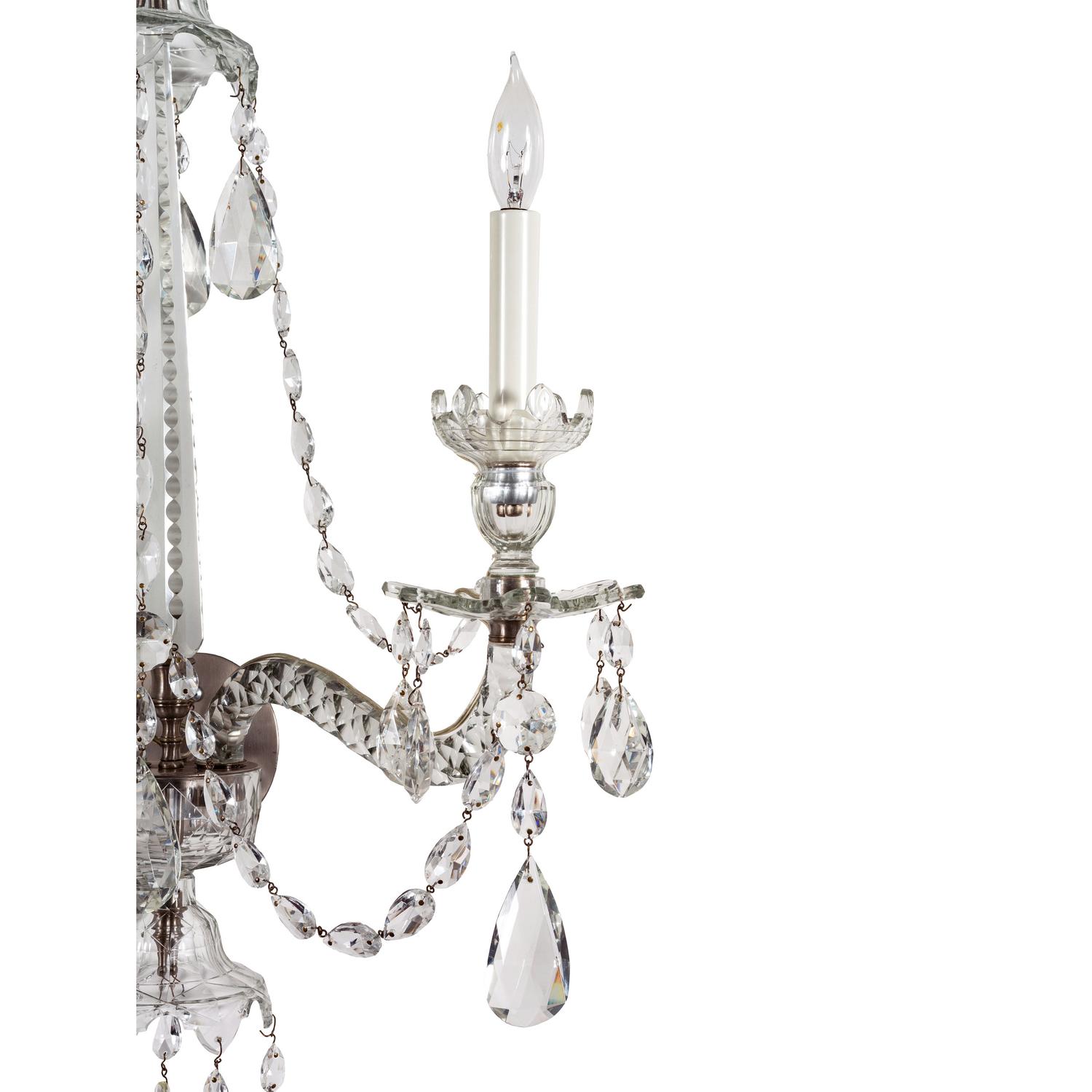 A Pair of Georgian Style Cut Glass Sconces