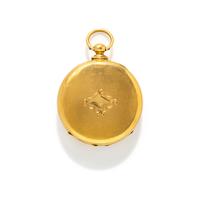 ANTIQUE, YELLOW GOLD POCKET WATCH WITH KEY