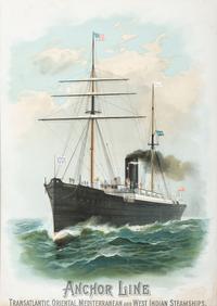 Three Steam Ship Line Advertisement Lithographs