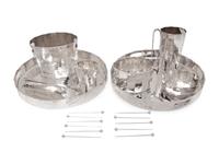 A Set of Italian Hand Hammered Silver-Plate Table Articles