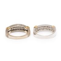 Two Bi-color Gold and Diamond Bands