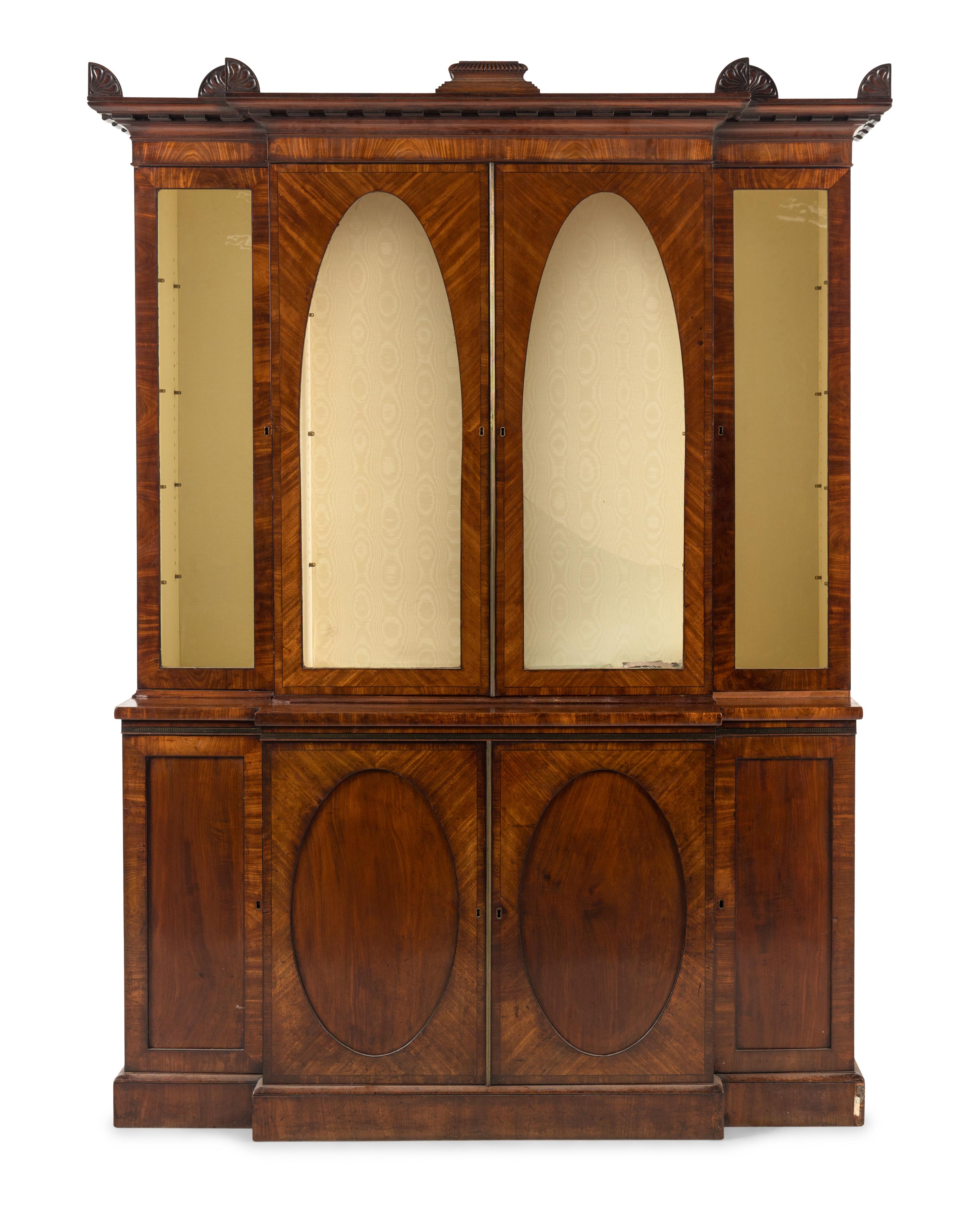 A Regency Mahogany Breakfront Bookcase