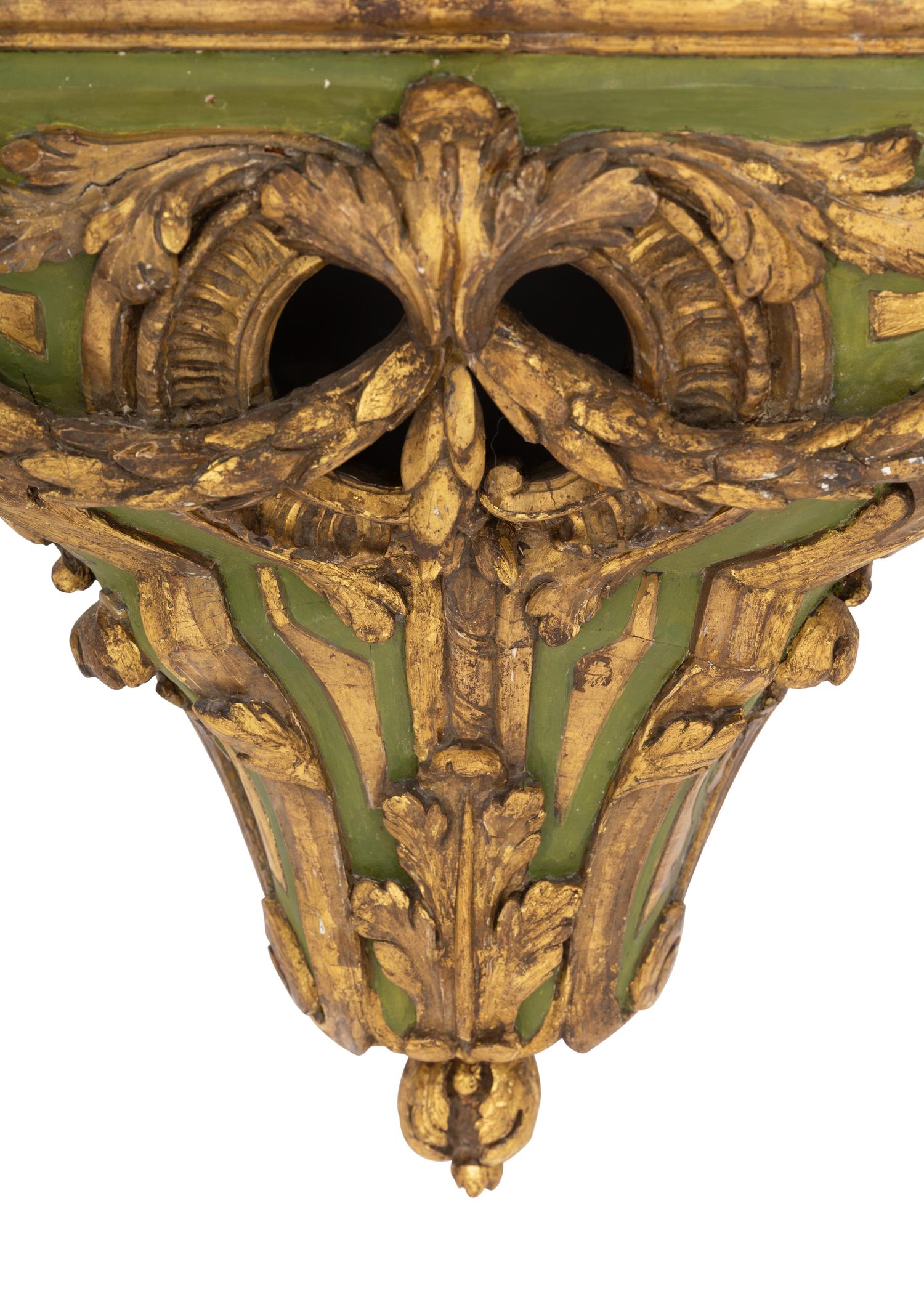A Large Italian Painted and Parcel-Gilt Wall Bracket