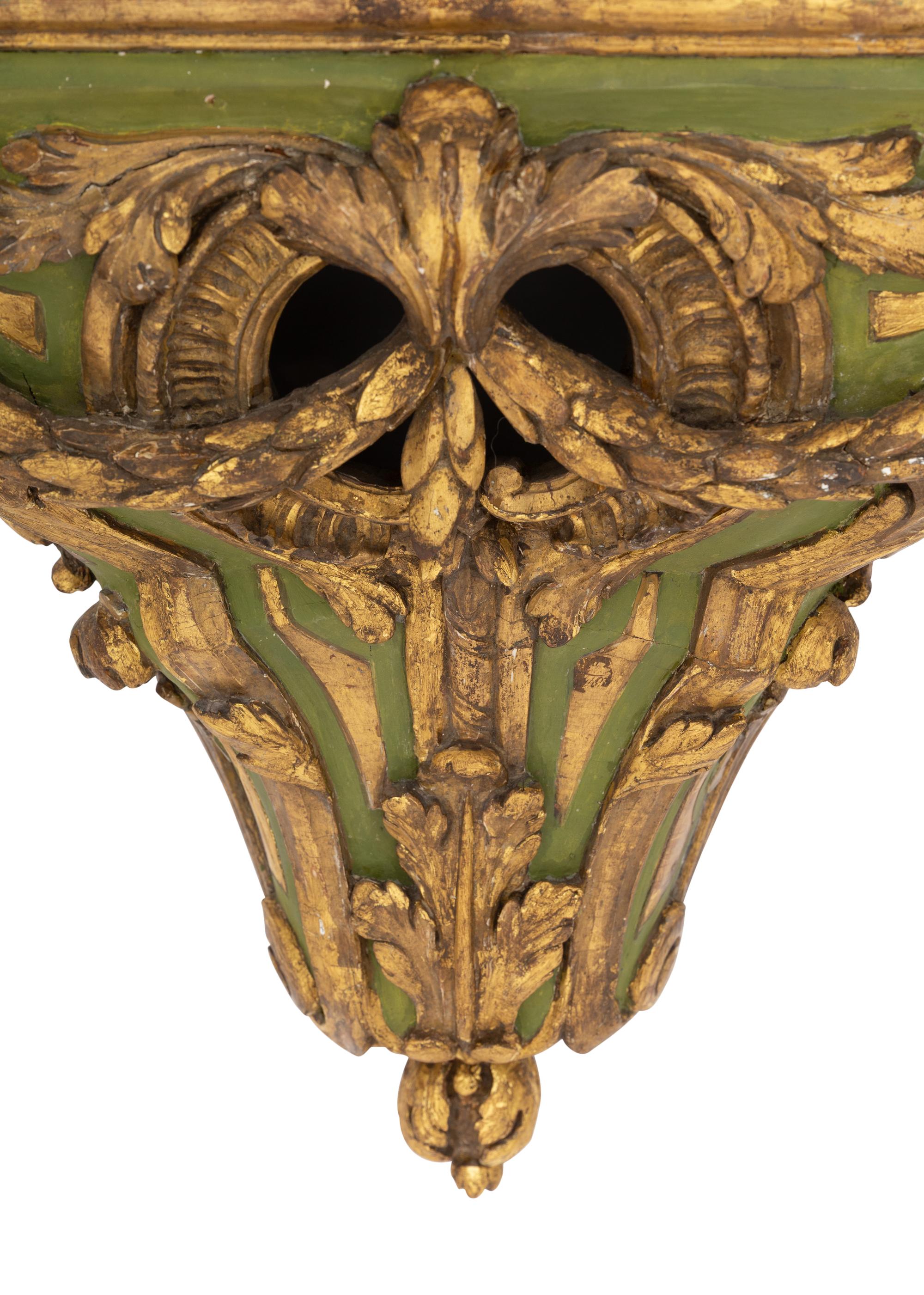 A Large Italian Painted and Parcel-Gilt Wall Bracket