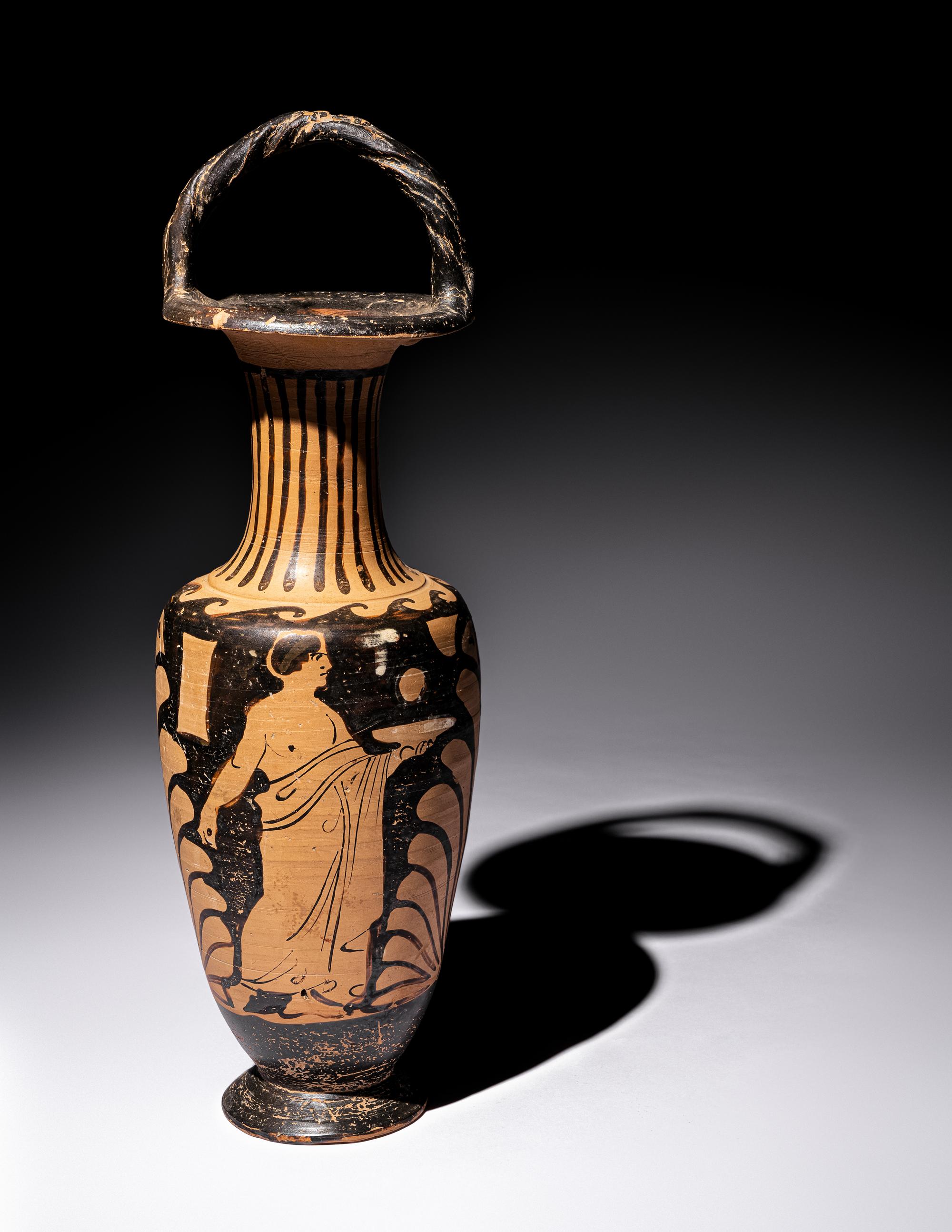 A Campanian Red-Figured Bail-Amphora.