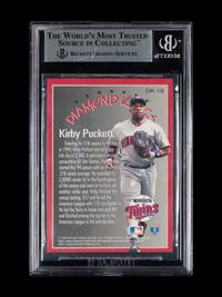 A 1995 Donruss Diamond Kings Kirby Puckett Signed Autograph Baseball Card No. DK-19 (Beckett Authentication Services BAS Certified)