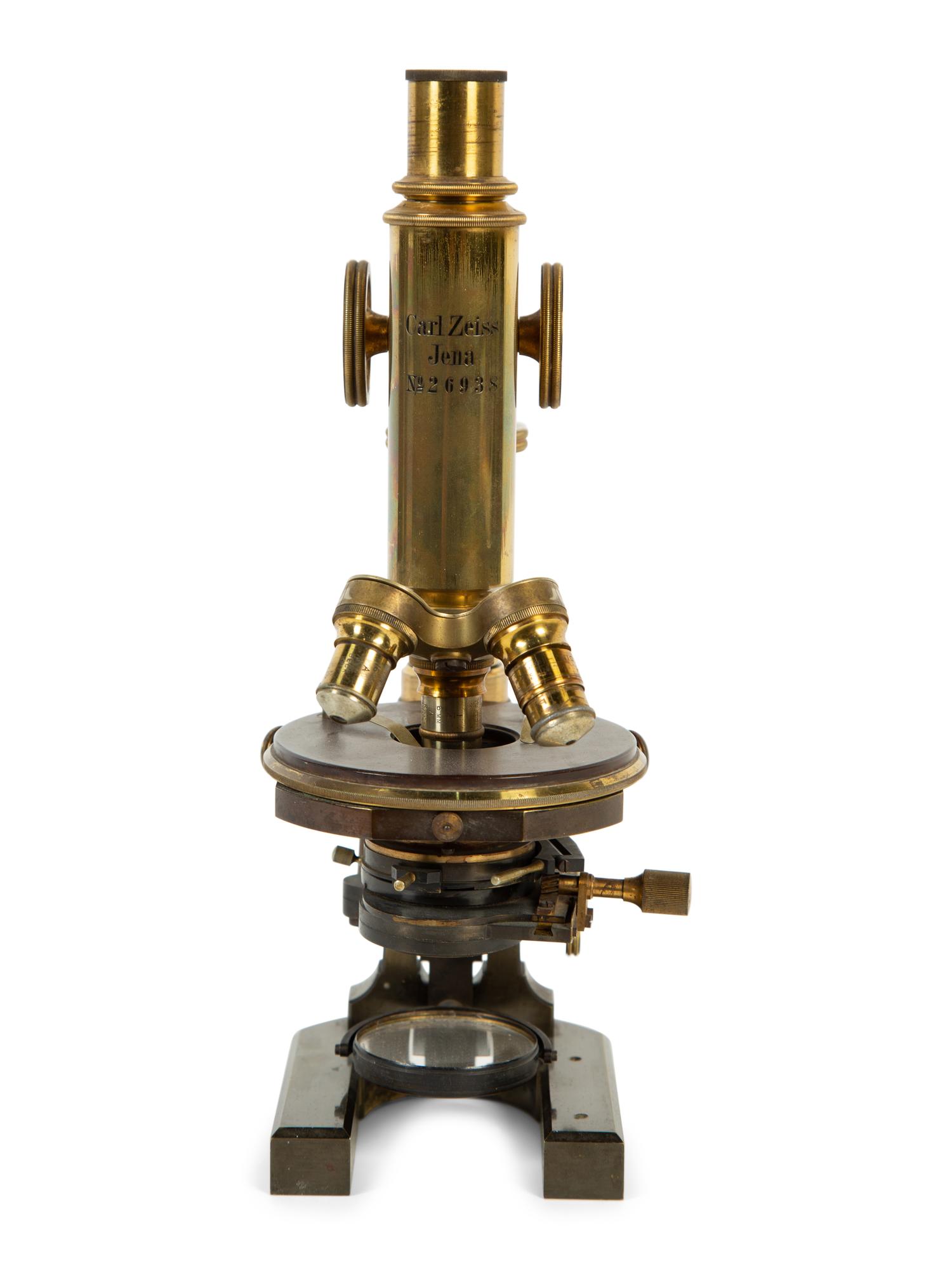 A Vintage Brass Microscope