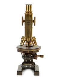 A Vintage Brass Microscope
