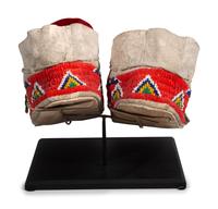 Plains Beaded Hide Moccasins