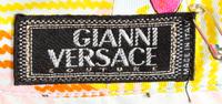 A Gianni Versace Silk Print Tie Front Blouse, Size 38.