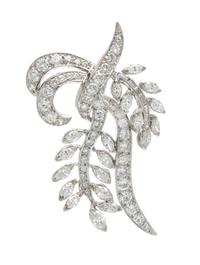 A Platinum and Diamond Pendant/Brooch, 10.90 dwts.