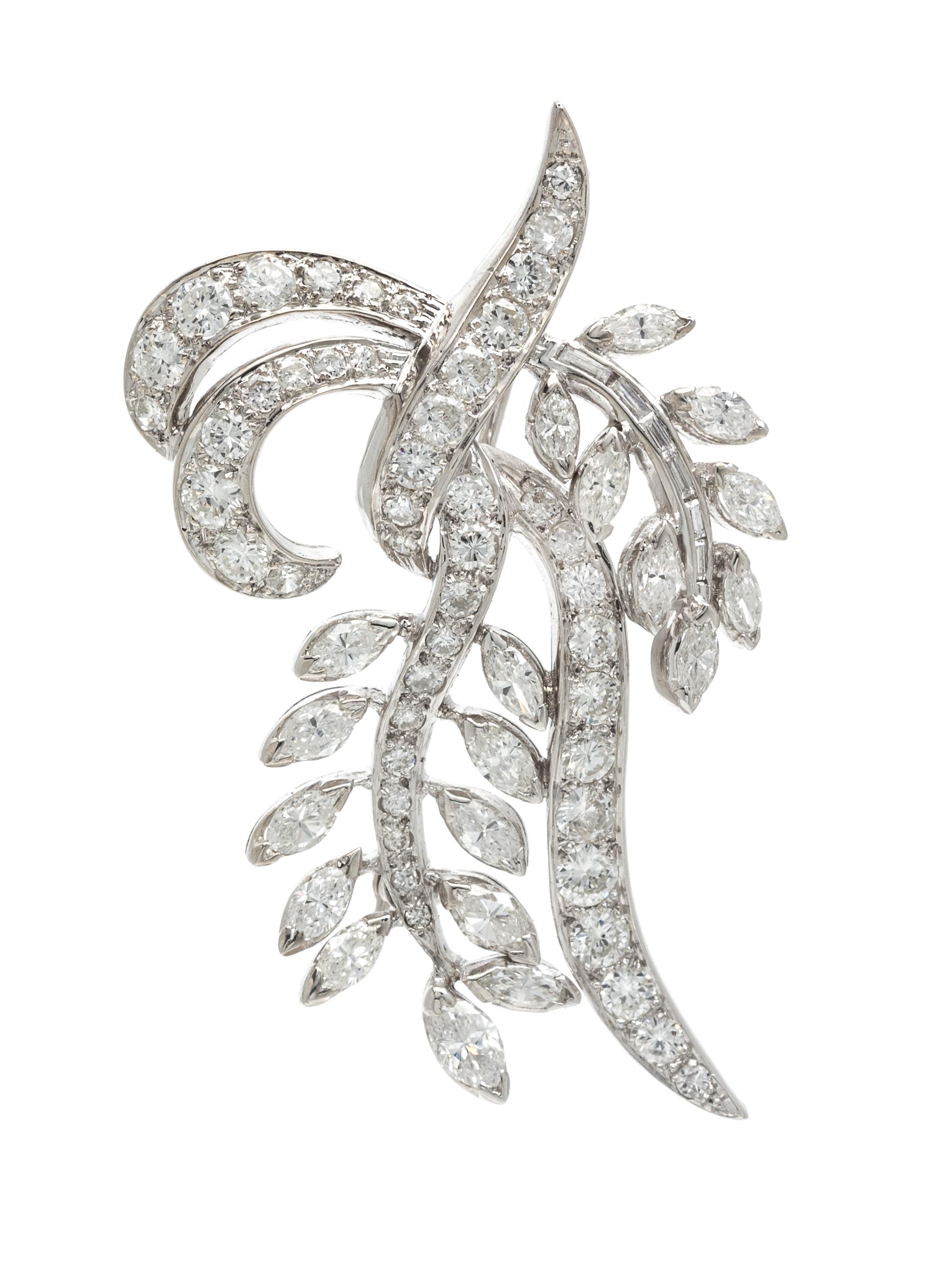 A Platinum and Diamond Pendant/Brooch, 10.90 dwts.