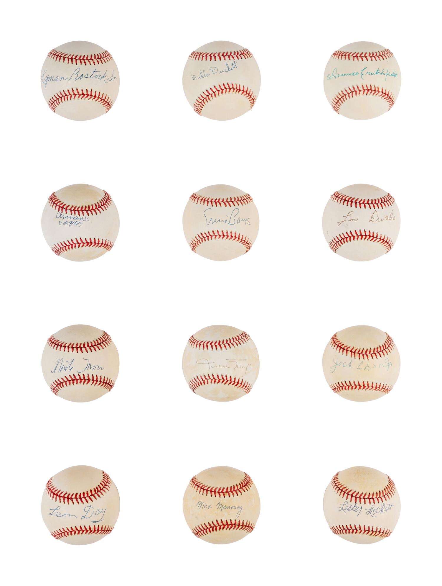 A Group of 12 Negro Leauge Legends Single Signed Autograph Baseballs (Beckett Authentication Services Certified),