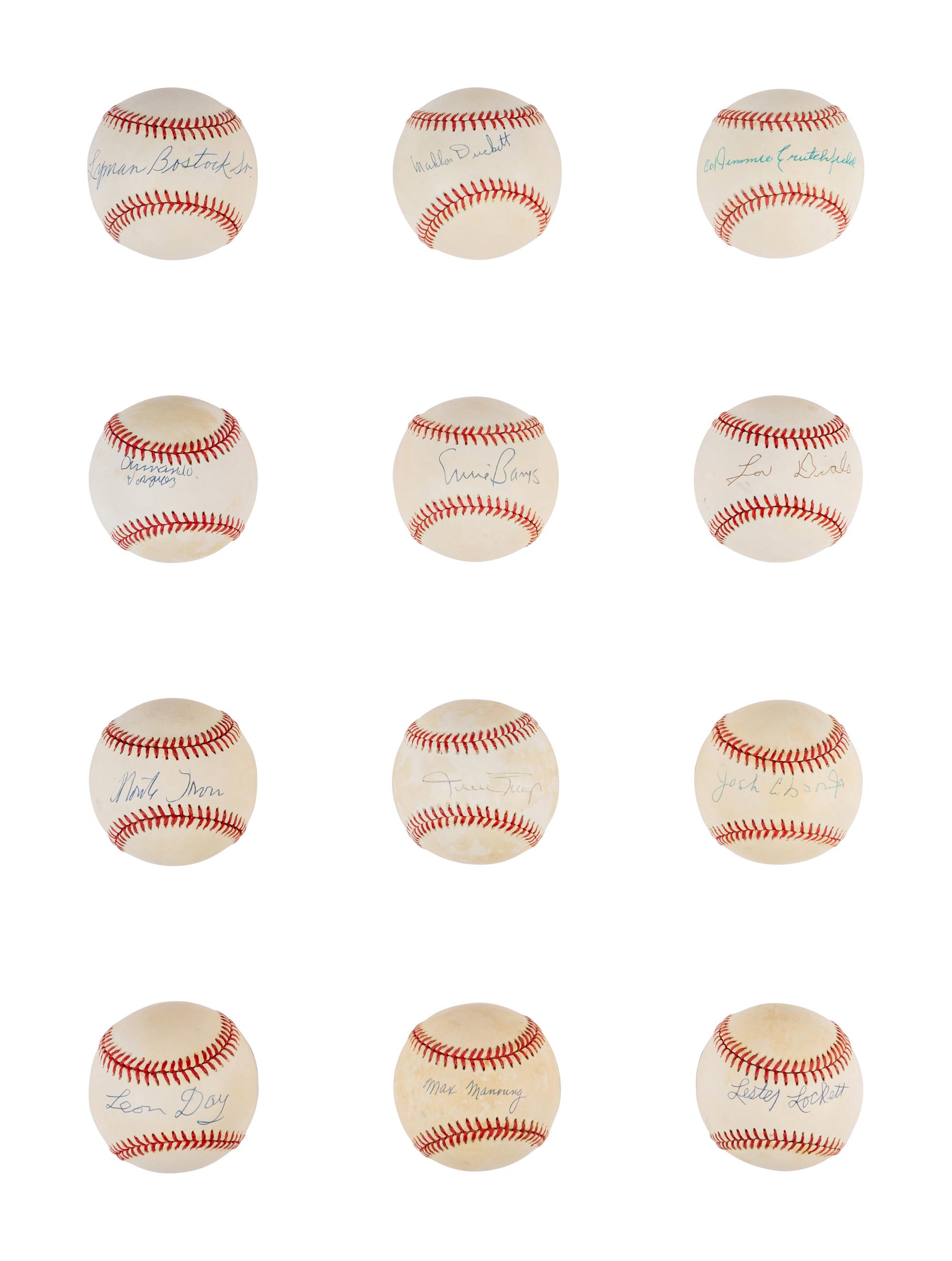 A Group of 12 Negro Leauge Legends Single Signed Autograph Baseballs (Beckett Authentication Services Certified),