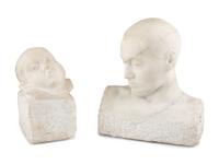 Two Carved White Marble Busts