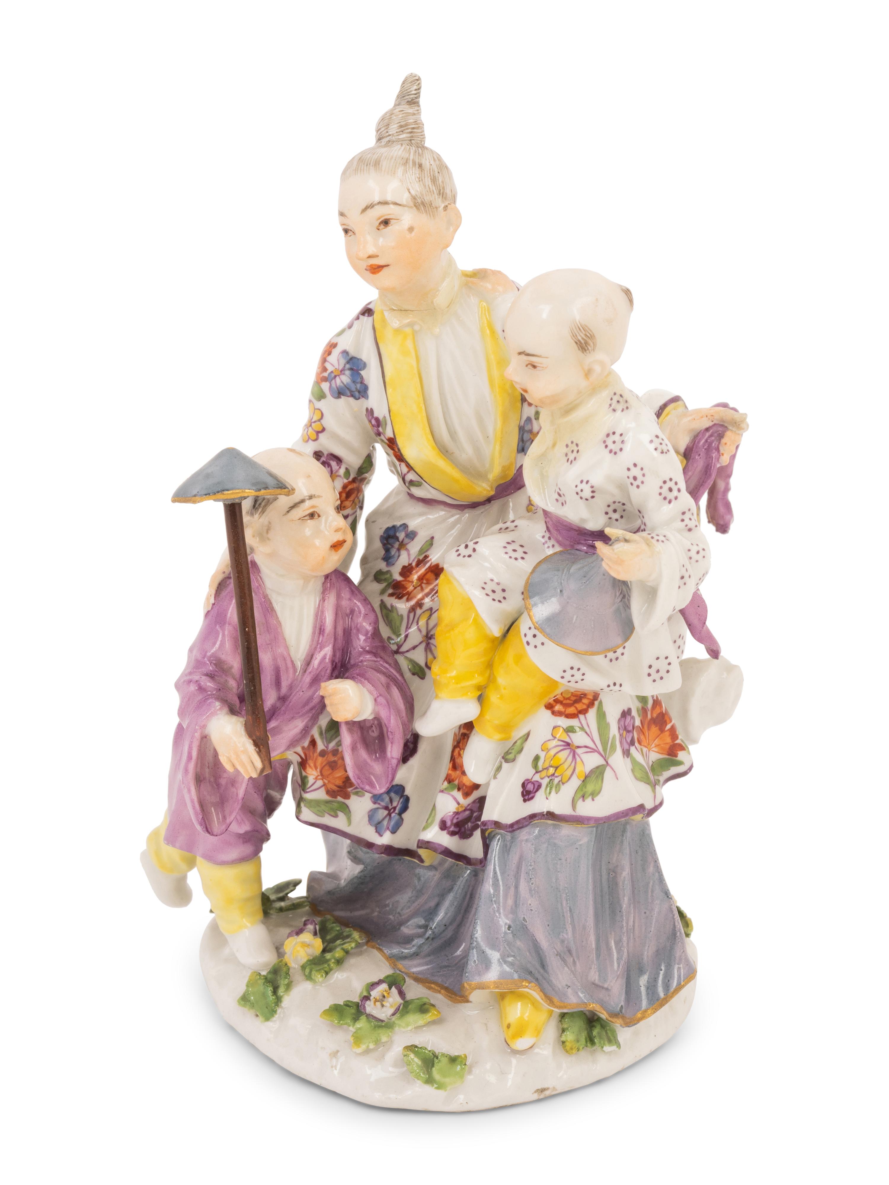 A Meissen Porcelain Chinoiserie Figural Group