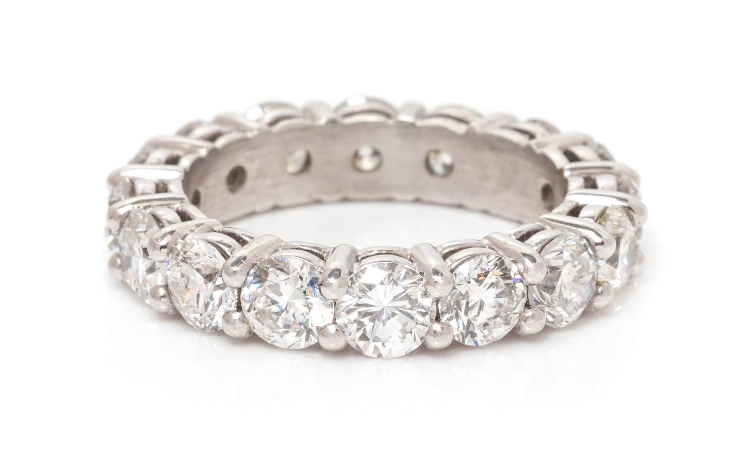 A Platinum and Diamond Eternity Band, 5.90 dwts.