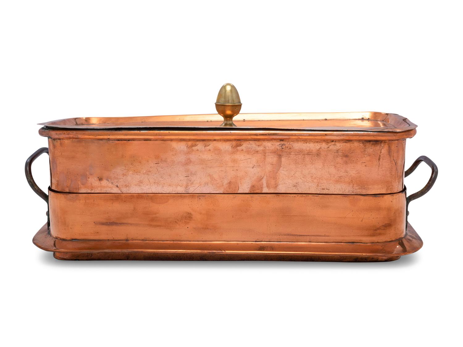 A French Copper Roasting Pan with Cover