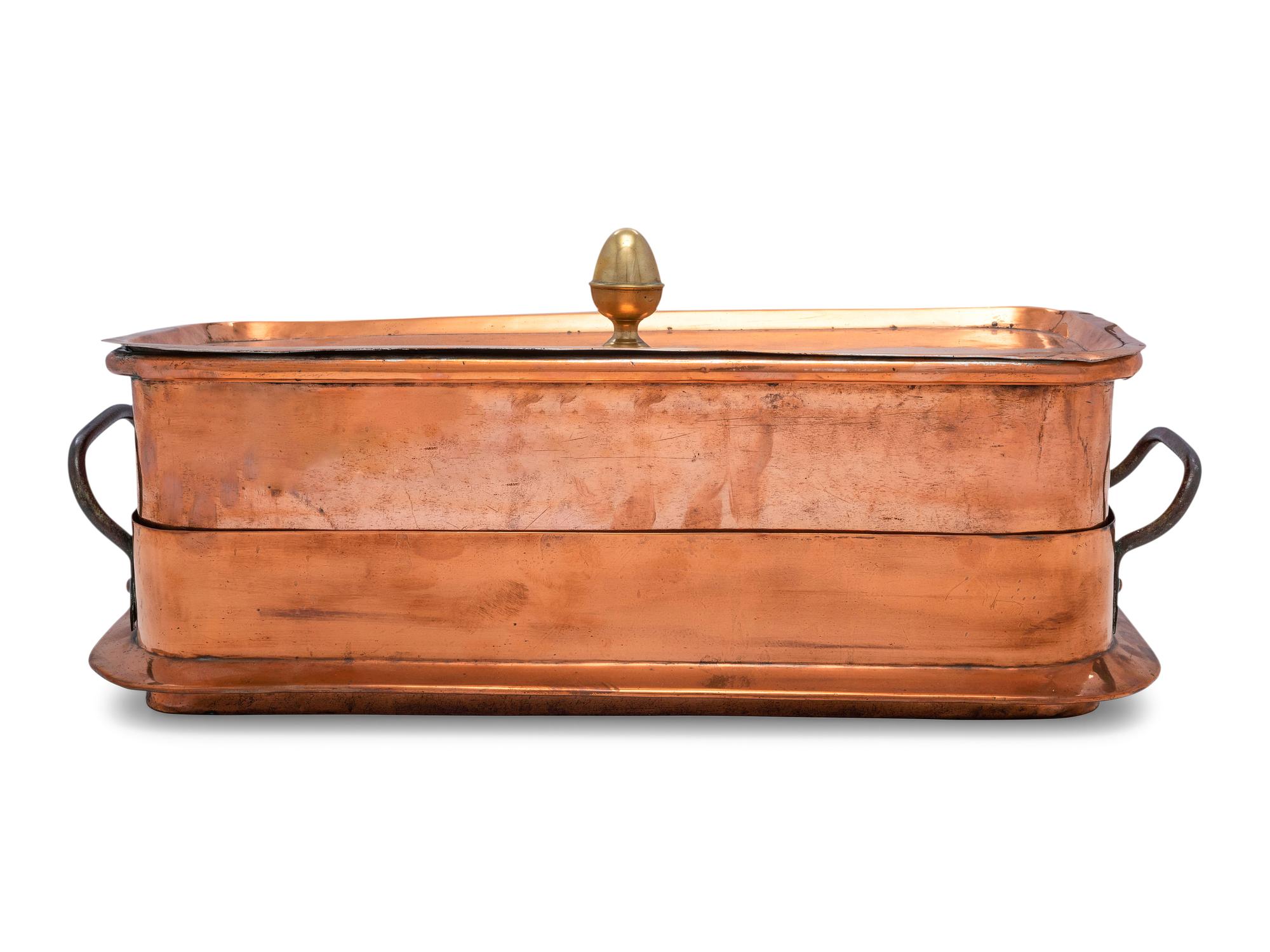 A French Copper Roasting Pan with Cover
