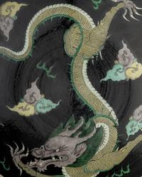A Chinese Famille Noire Porcelain 'Dragon' Charger