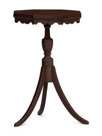 A Late Federal Turned and Stained Cherrywood Octagonal-Top Candlestand