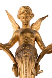 A Pair of French Neoclassical Gilt Bronze Eight-Light Sconces