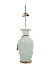 A Blue and White Porcelain Vase Mounted as a Lamp