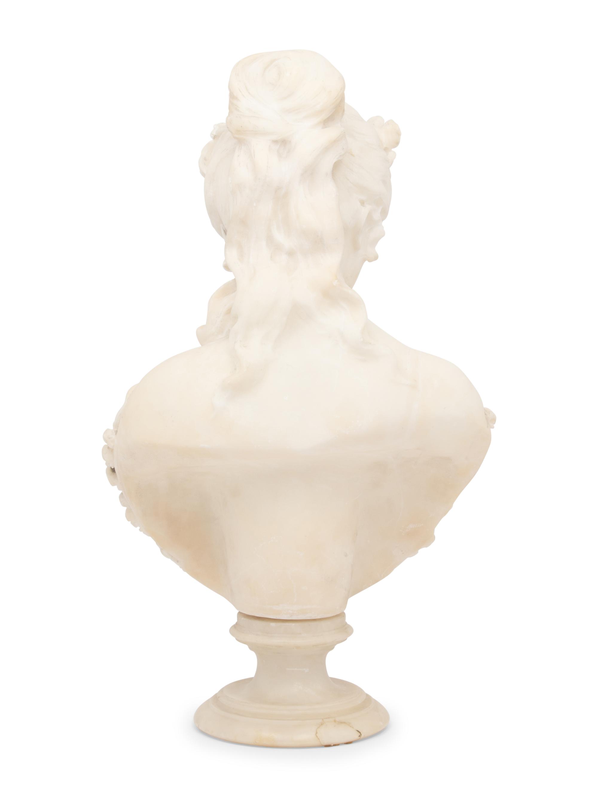 A Continental Carved Marble Bust