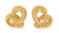A Pair of 18 Karat Yellow Gold Knot Motif Ear Clips, Valentin Magro, 22.40 dwts.