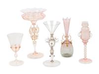 Five Venetian Glass Vessels