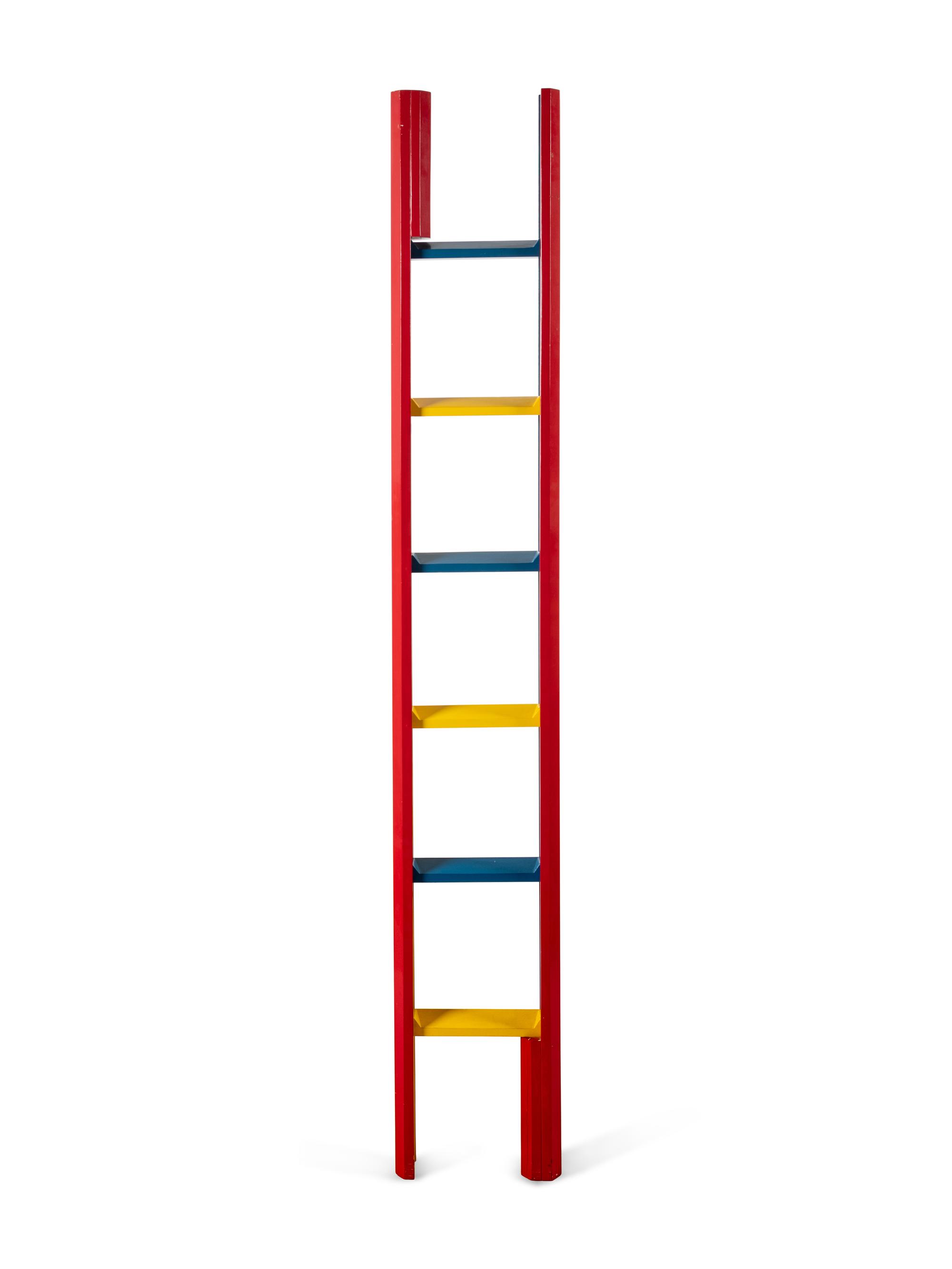 A Painted Folding Library Ladder
