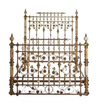 A Victorian Brass and Onyx Bed Frame