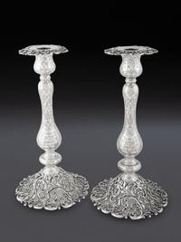 A Pair of American Silver Candlesticks
