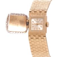 LONGINES, 14K YELLOW GOLD AND DIAMOND SURPRISE WRISTWATCH